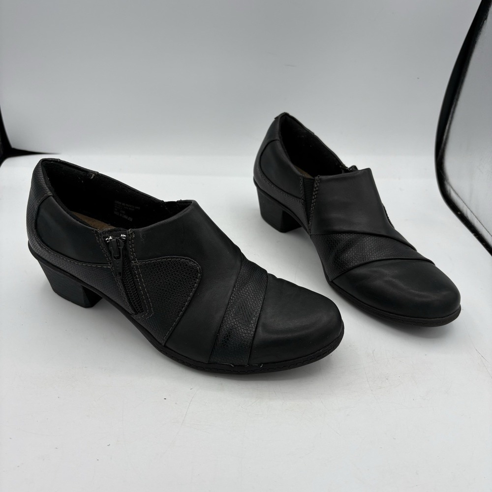Earth Origins Shoes Womens Size 8 Monica Side‎ Zip Comfort Loafers Black